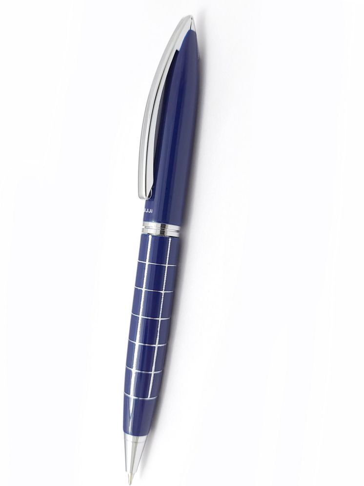     			UJJi Check Pattern Blue Colour Twist Metall Ball Pen