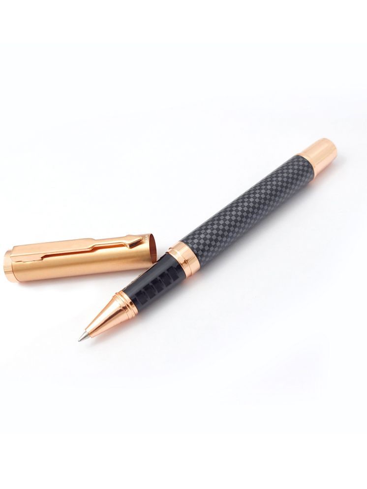     			UJJi Check Pattern Copper Cap German Refill Metal Roller Ball Pen