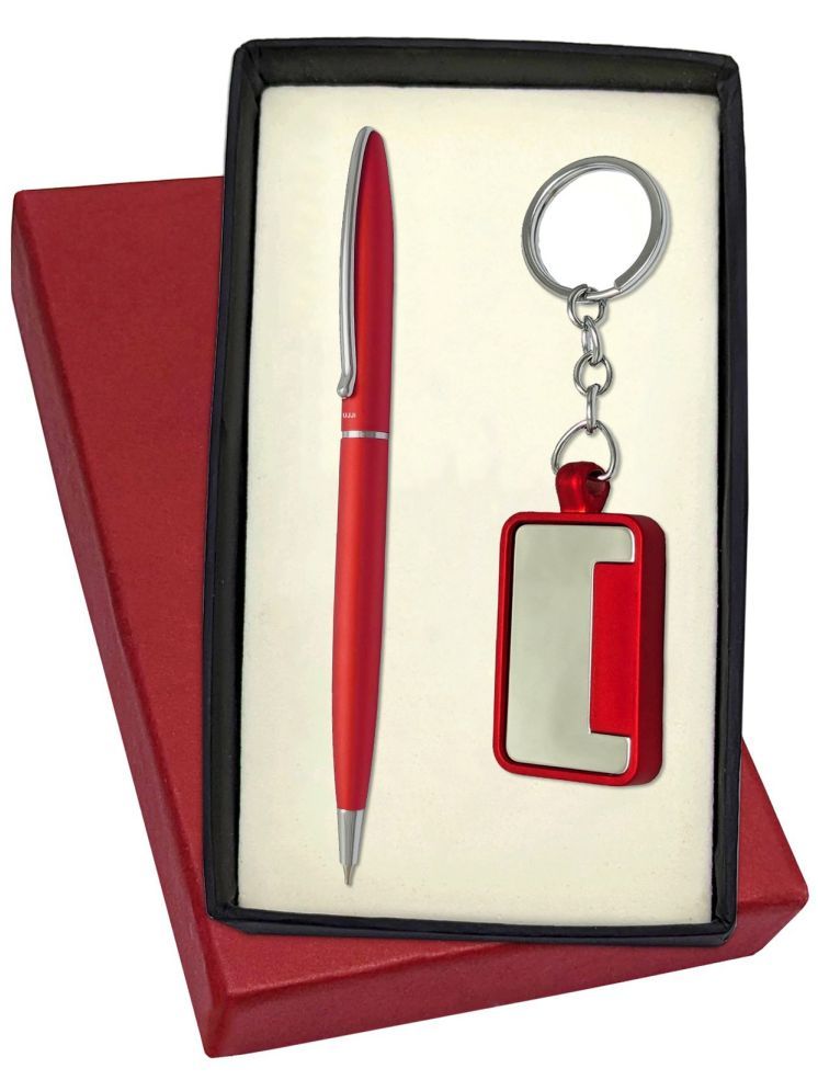     			UJJi Sleek Design Matte Red with Chrome Clip Pen Gift Set