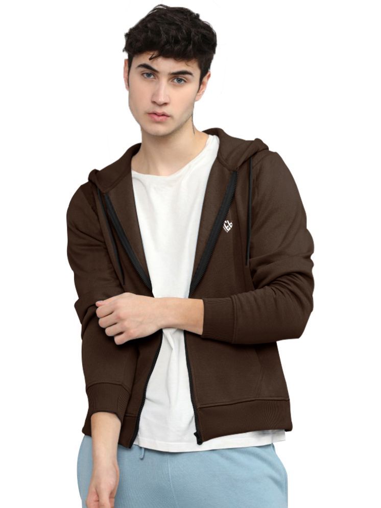     			Eyebogler Fleece Hooded Men's Sweatshirt - Brown ( Pack of 1 )