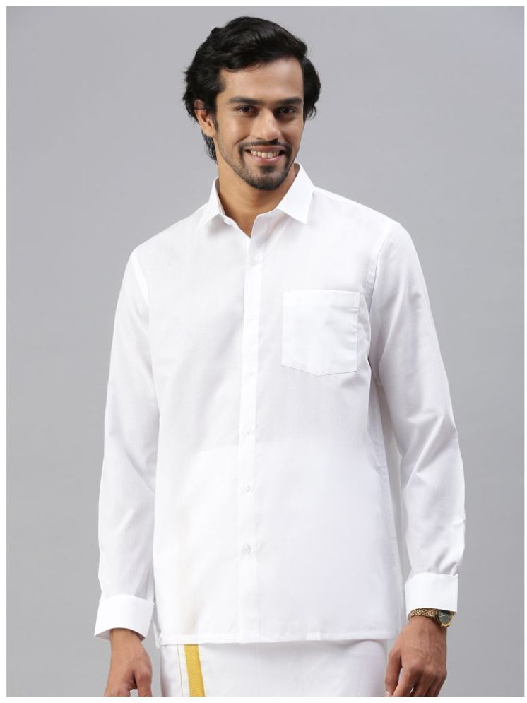     			Ramraj cotton Cotton Regular Fit Full Sleeves Men's Formal Shirt - White ( Pack of 1 )