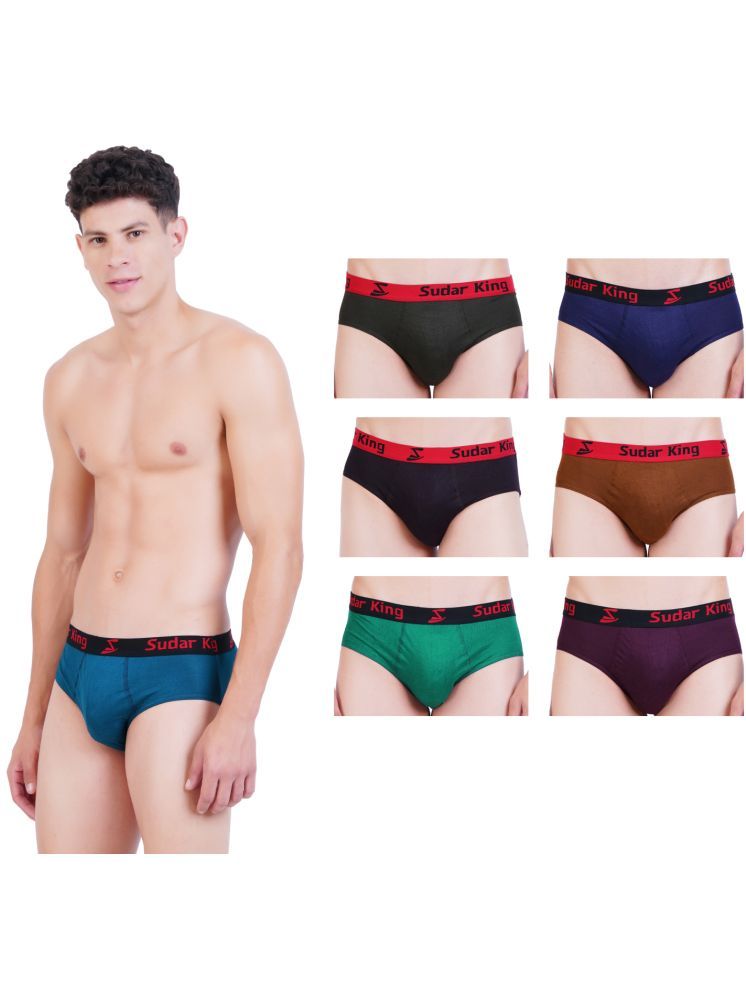     			sudarking Pack of 6 Cotton Blend Briefs For Men's ( Multicolor )