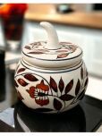 Malaikah Brwn Salt Jar Ceramic Off White Salt/Pepper Container ( Set of 1 )