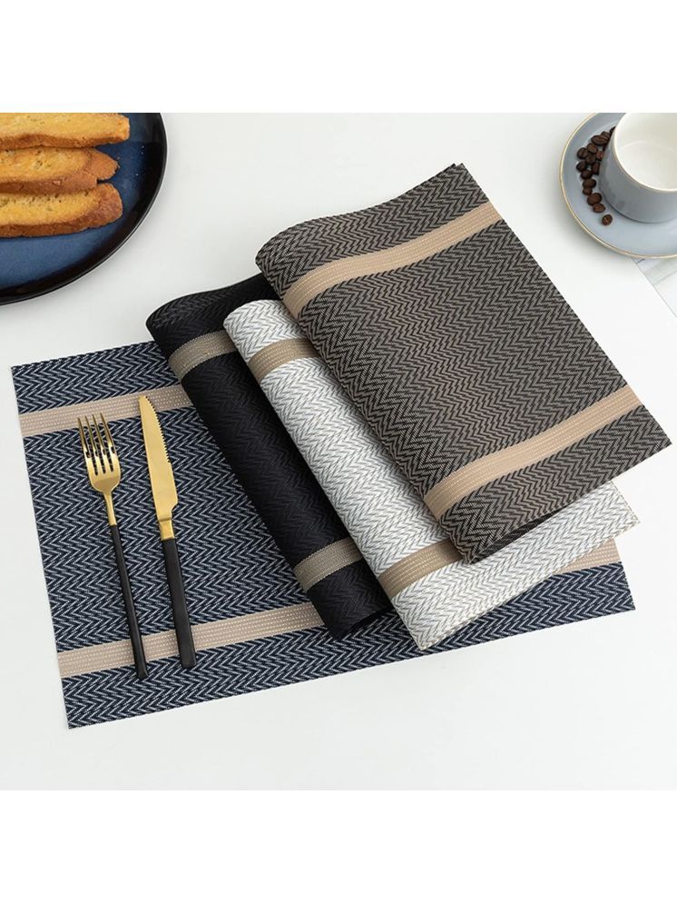     			Crasts PVC Solid Rectangle Table Mats ( 45 cm x 30 cm ) Pack of 4 - Multi