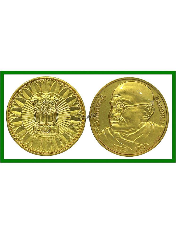     			Extremely Rare - Medal of Mahatma Gandhi 1869-1969 Centenary, old Gold-plated Coin For Collection