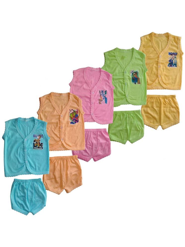     			JUST TRY FASHION Pack of 5 Unisex for Baby Cotton Blend T-Shirt & Shorts ( Multicolor 2 )