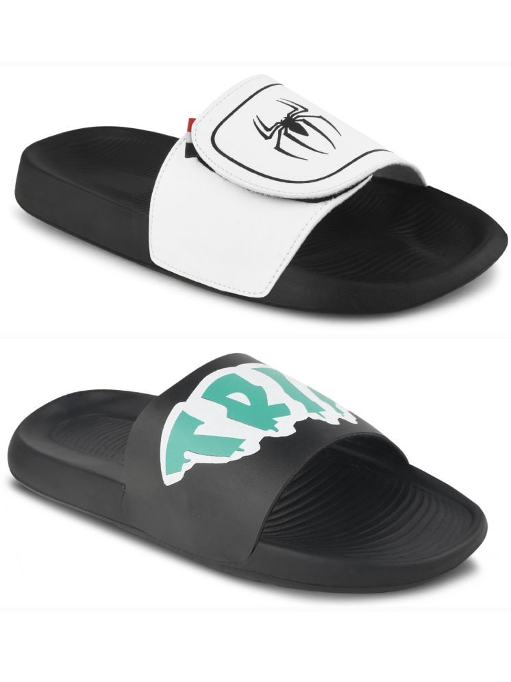     			Q tick Black Men's Slide Flip Flop