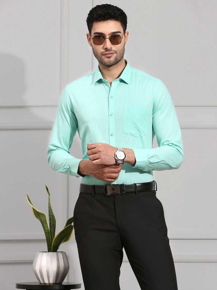     			Ramraj cotton Cotton Blend Regular Fit Full Sleeves Men's Formal Shirt - Green ( Pack of 1 )