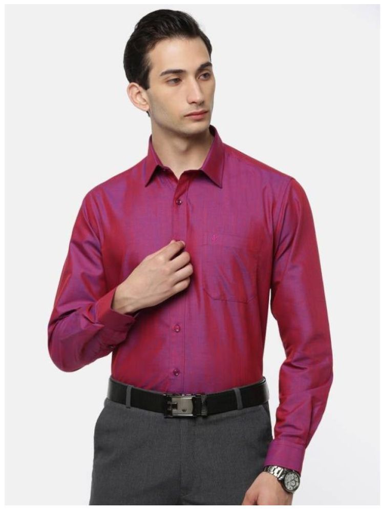     			Ramraj cotton Cotton Blend Regular Fit Self Design Full Sleeves Men's Casual Shirt - Pink ( Pack of 1 )