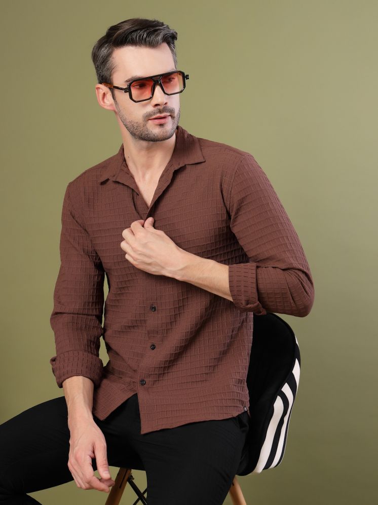     			Rigo 100% Cotton Regular Fit Solids Full Sleeves Men's Casual Shirt - Brown ( Pack of 1 )