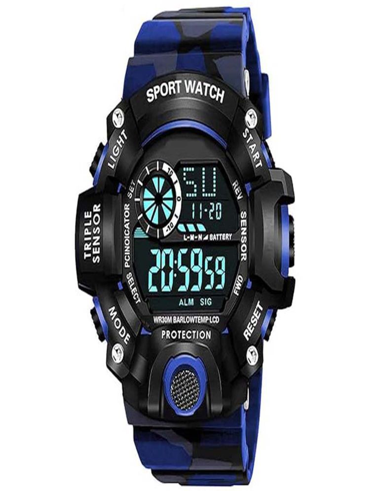     			windexa Blue Silicon Digital Men's Watch