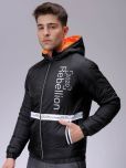 The Indian Garage Co Men Colourblocked Lightweight Puffer Jacket with Patchwork