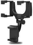 UTTU Rear View Mirror Double Clamp Car Mobile Holder - Black