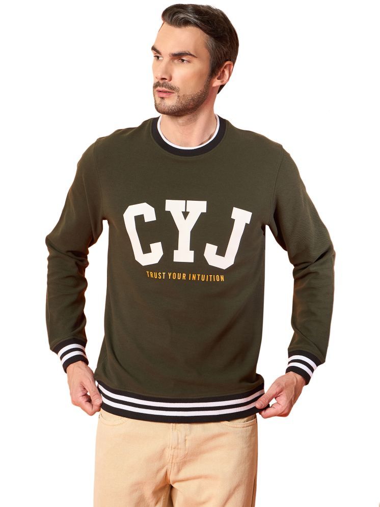     			Club York Cotton Blend Round Neck Men's Sweatshirt - Olive ( Pack of 1 )