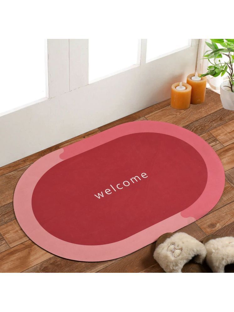     			Exopick Set of 1 Anti-skid Rubber Door Mat ( 40 X 60 cm ) Red