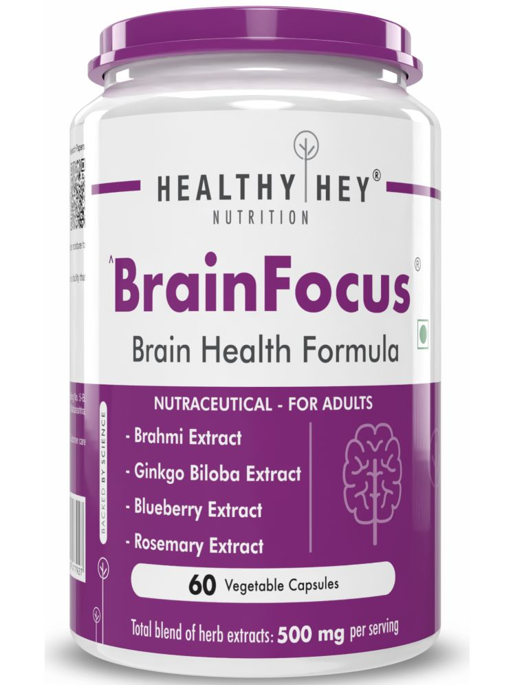     			HEALTHYHEY NUTRITION BrainFocusBrain MemoryFocus60VegCapsules 500 mg