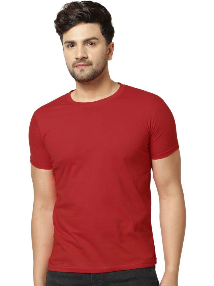     			LONDON HILLS Pack of 1 Cotton Blend Regular Fit Men's T-Shirt ( Maroon )