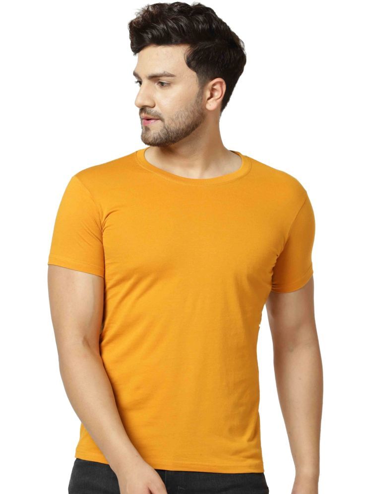     			LONDON HILLS Pack of 1 Cotton Blend Regular Fit Men's T-Shirt ( Mustard )