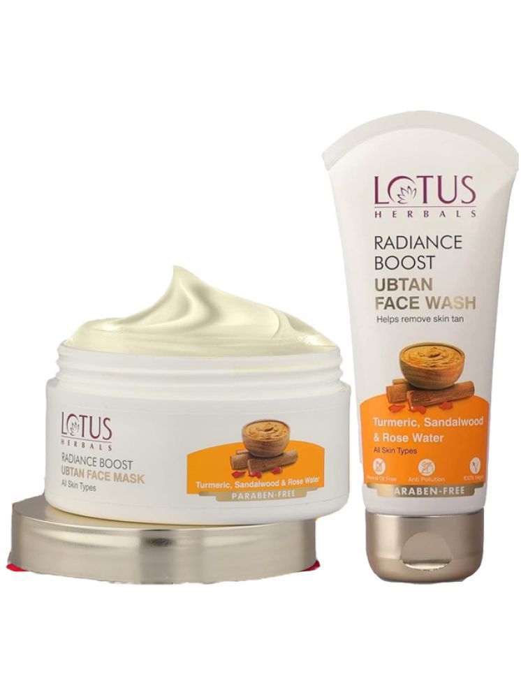     			Lotus Herbals Radiance Boost Ubtan Face Mask 100g , Boost Ubtan Face Wash 50g (Pack of 2)