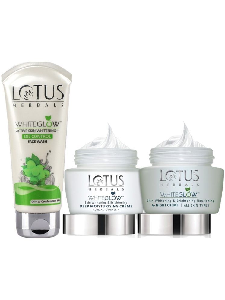     			Lotus Herbals Whiteglow Deep Moisturising Cream 60g , Night Cream 60g , Oil Control 100g (Pack of 3)