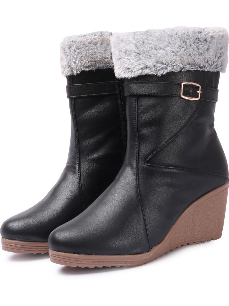     			Picktoes Black Women's Ankle Length Boots