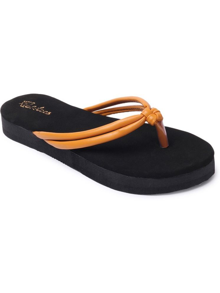     			Picktoes Yellow Women's Thong Flip Flop