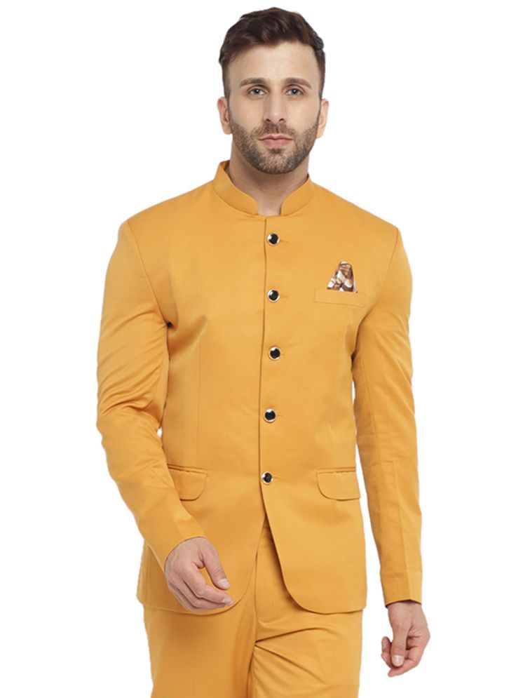     			READYON Cotton Blend Men's Blazer - Mustard ( Pack of 1 )