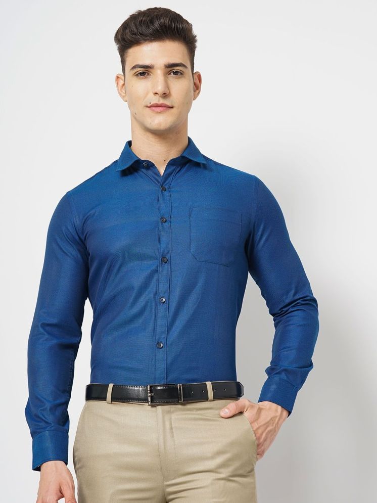     			The Indian Garage Co. Cotton Blend Slim Fit Full Sleeves Men's Formal Shirt - Blue ( Pack of 1 )