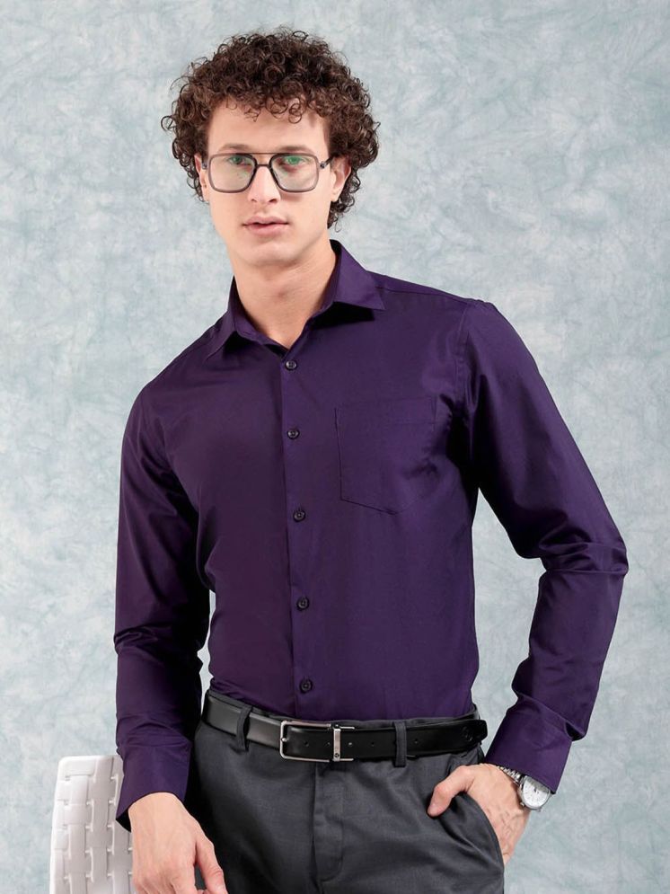     			The Indian Garage Co. Cotton Slim Fit Full Sleeves Men's Formal Shirt - Purple ( Pack of 1 )