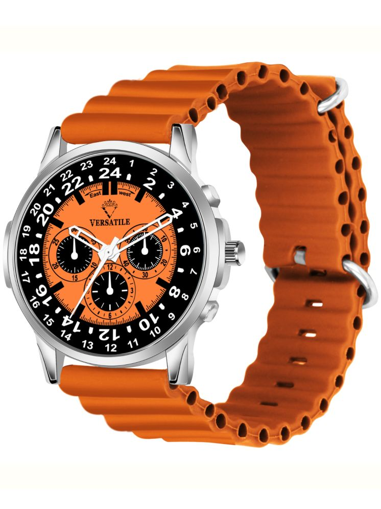     			Versatile Orange Silicon Analog Men's Watch