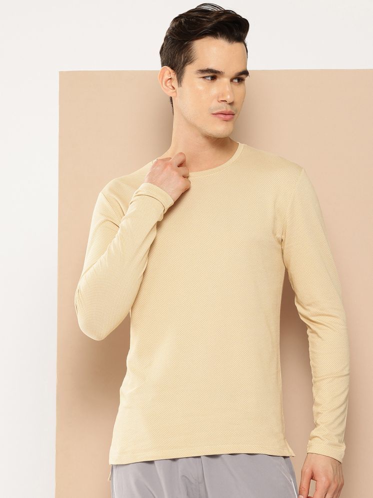     			Alcis Beige Cotton Regular Fit Men's Sports T-Shirt ( Pack of 1 )