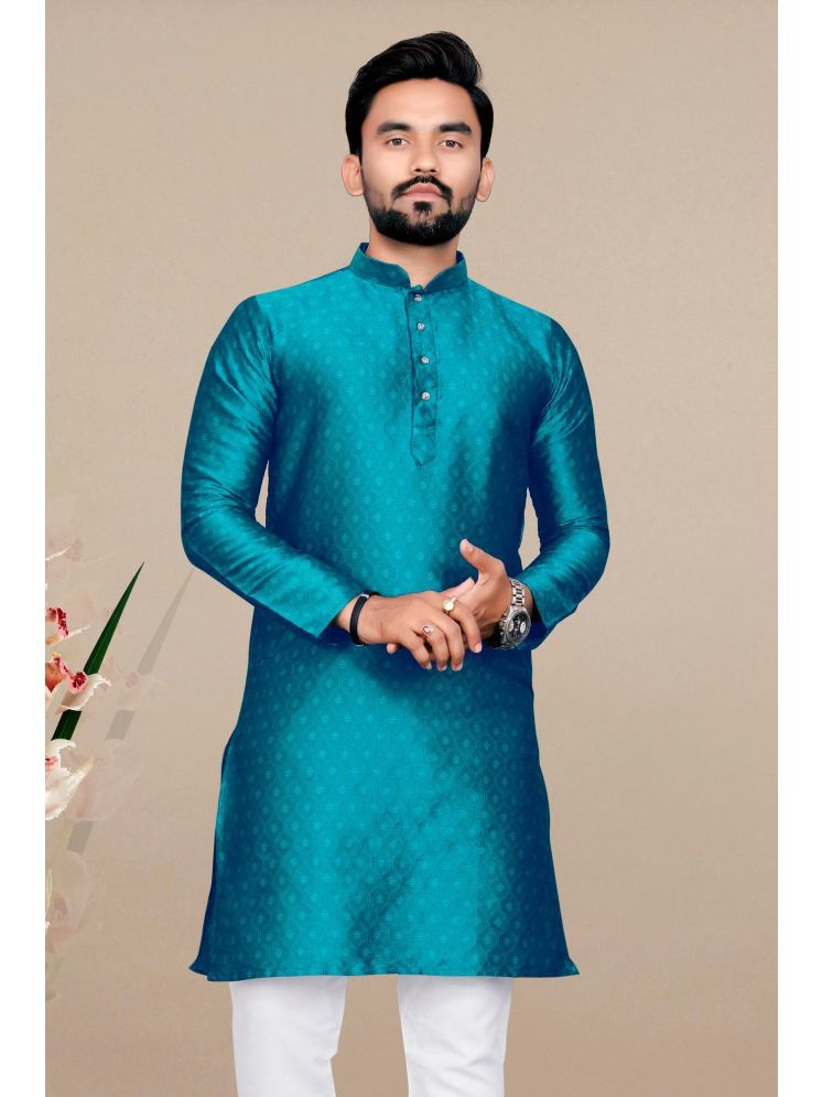     			Balaji's Sea Green Silk Men's Regular Kurta ( Pack of 1 )