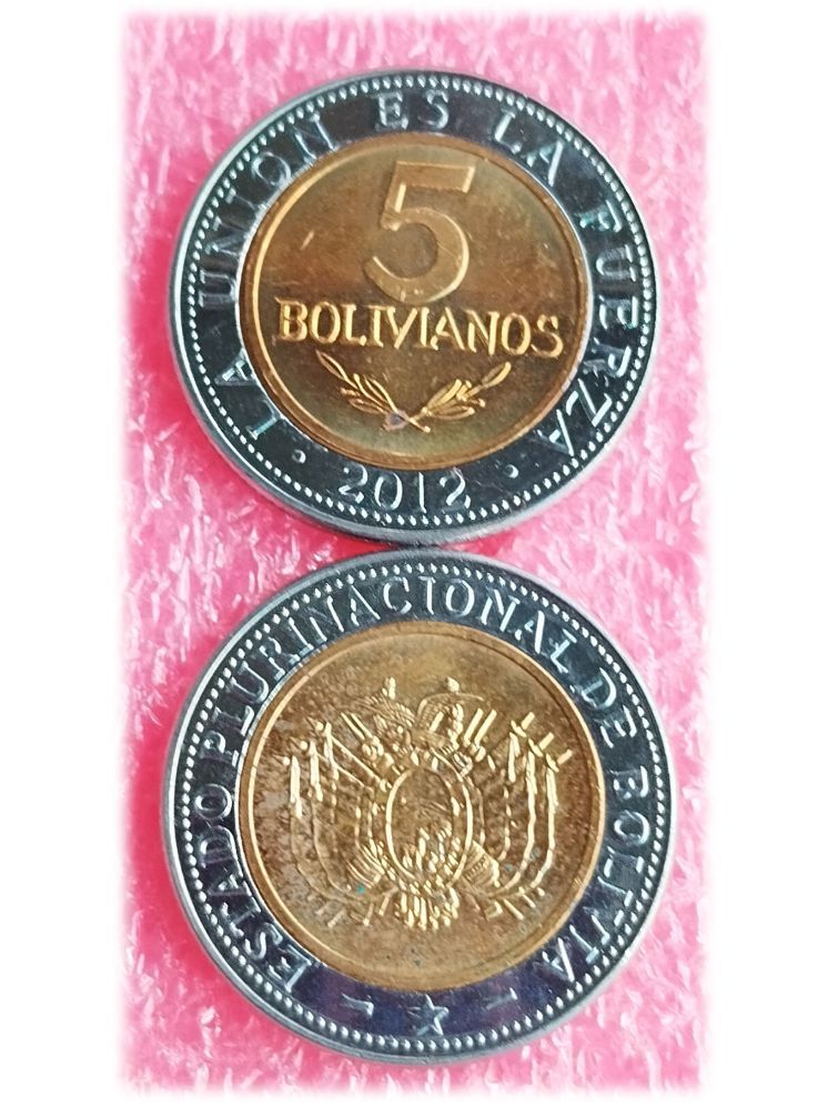     			Bolivia 5 Bolivianos Top Class UNC Condition Coin