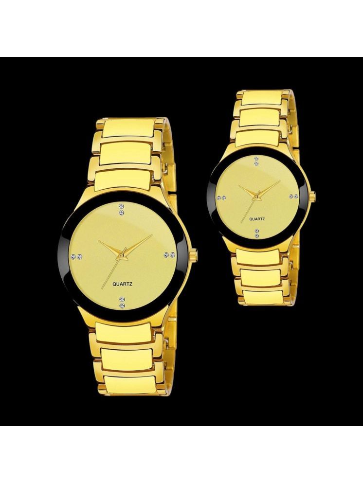     			DECLASSE Gold PU Analog Couple's Watch