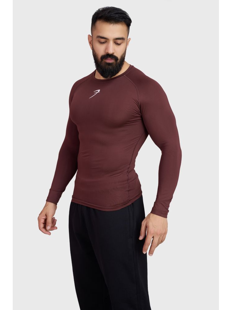     			Fuaark Brown Polyester Slim Fit Men's Compression T-Shirt ( Pack of 1 )