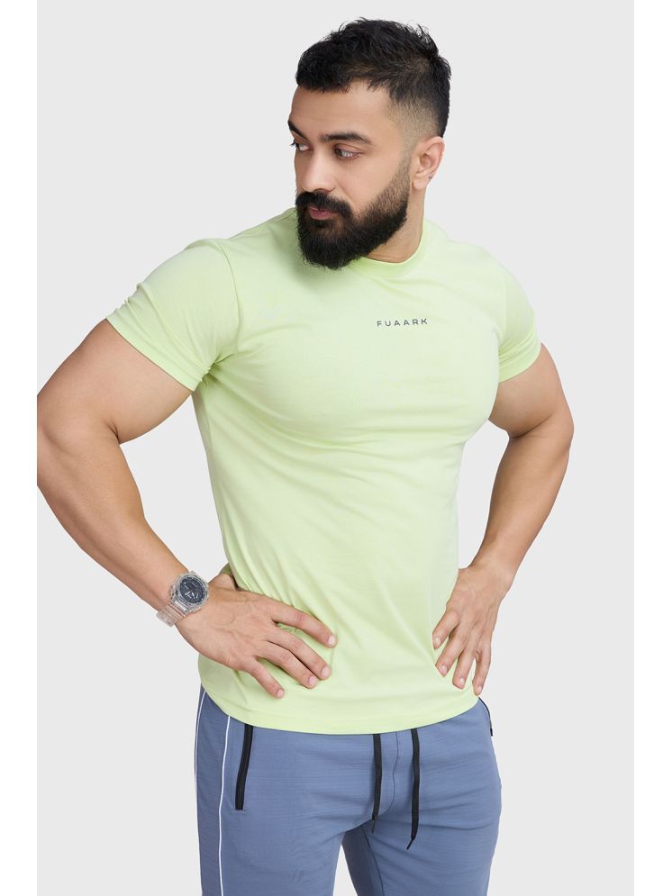     			Fuaark Lime Green Cotton Slim Fit Men's Sports T-Shirt ( Pack of 1 )