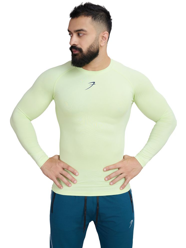     			Fuaark Lime Green Polyester Slim Fit Men's Compression T-Shirt ( Pack of 1 )