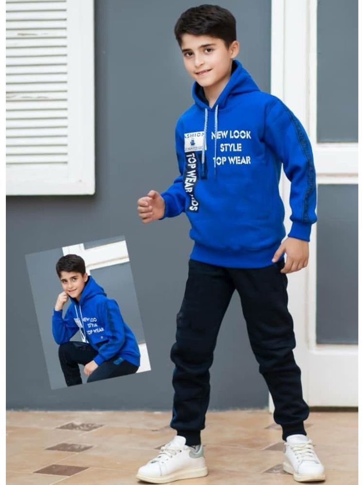     			Gudpig Pack of 1 Boys Cotton Blend Sweatshirt & Joggers Set ( Royal Blue )