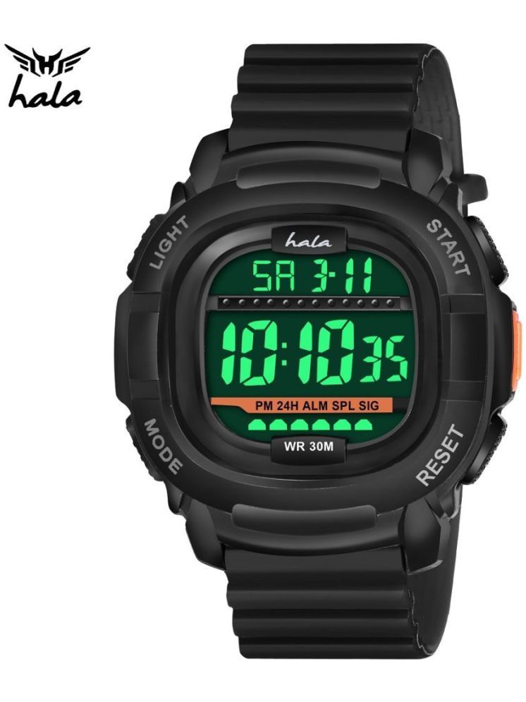     			Hala Black Silicon Digital Men's Watch