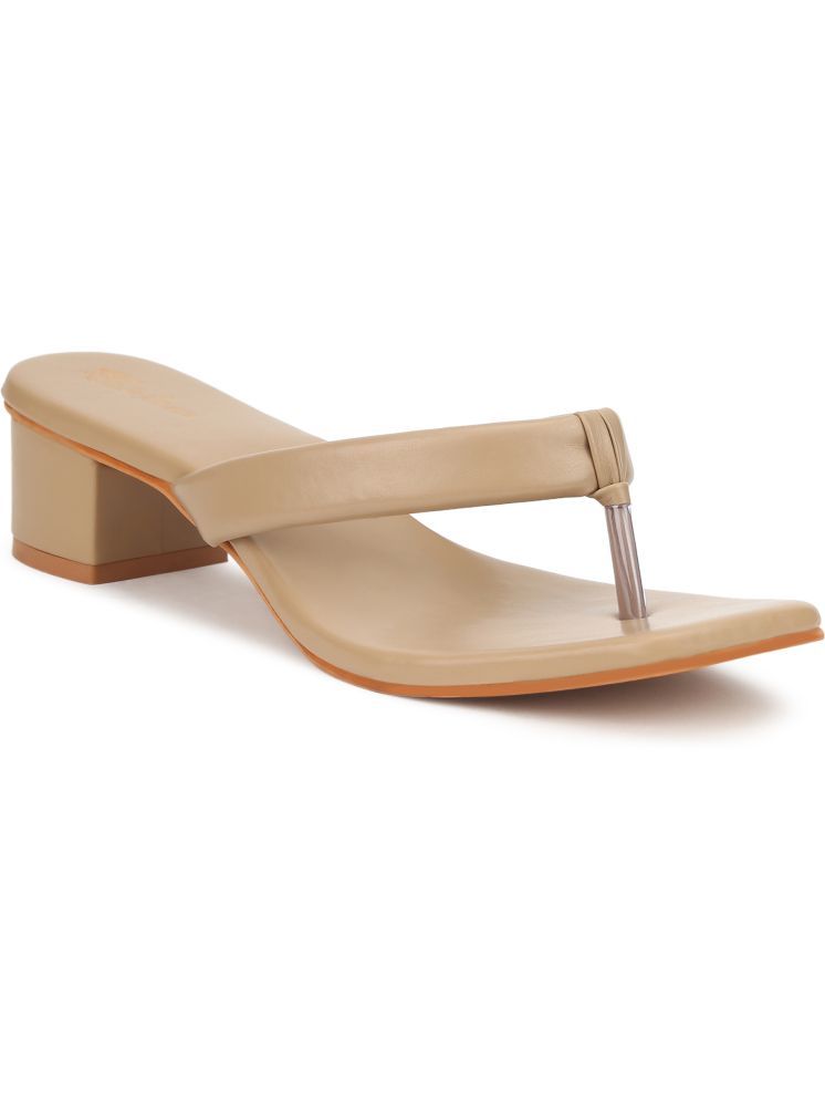     			Picktoes Beige Women's Sandal Heels