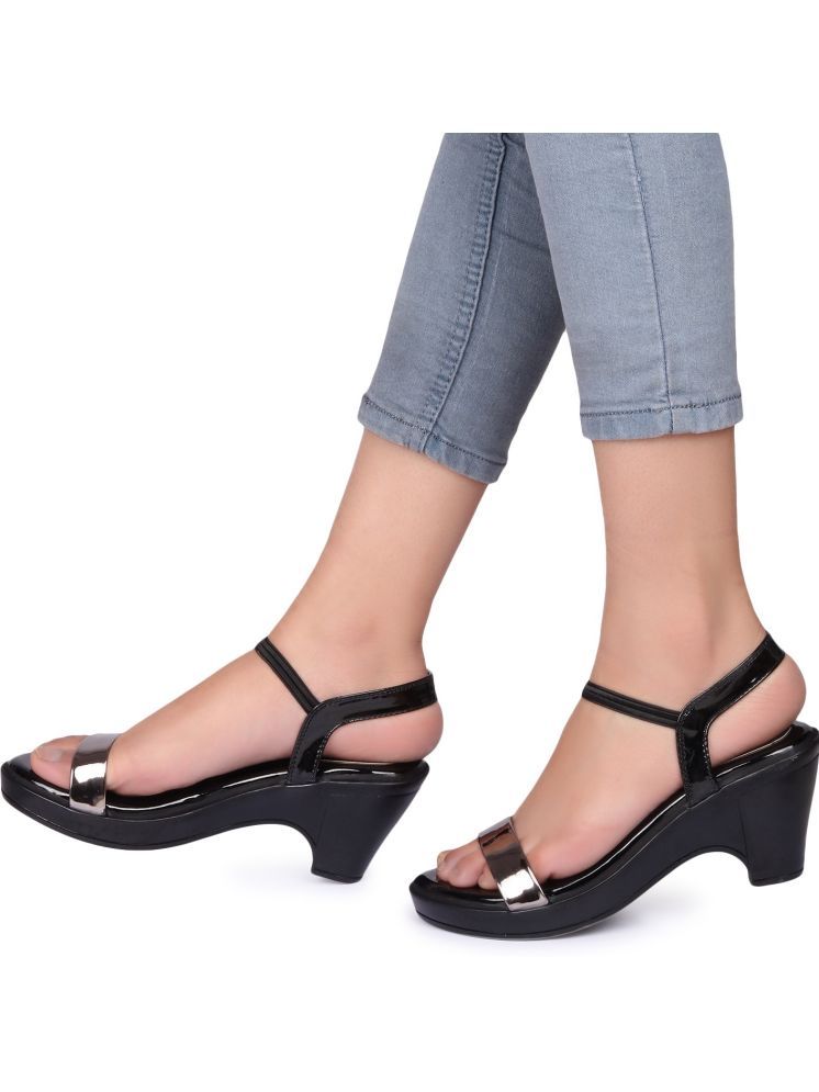     			Picktoes Black Women's Sandal Heels