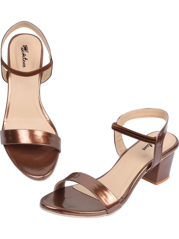     			Picktoes Gold Women's Sandal Heels