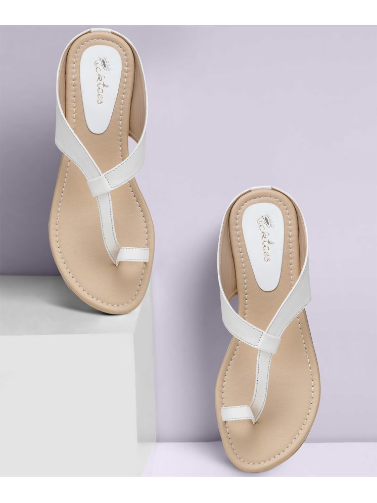     			Picktoes White Women's Flats