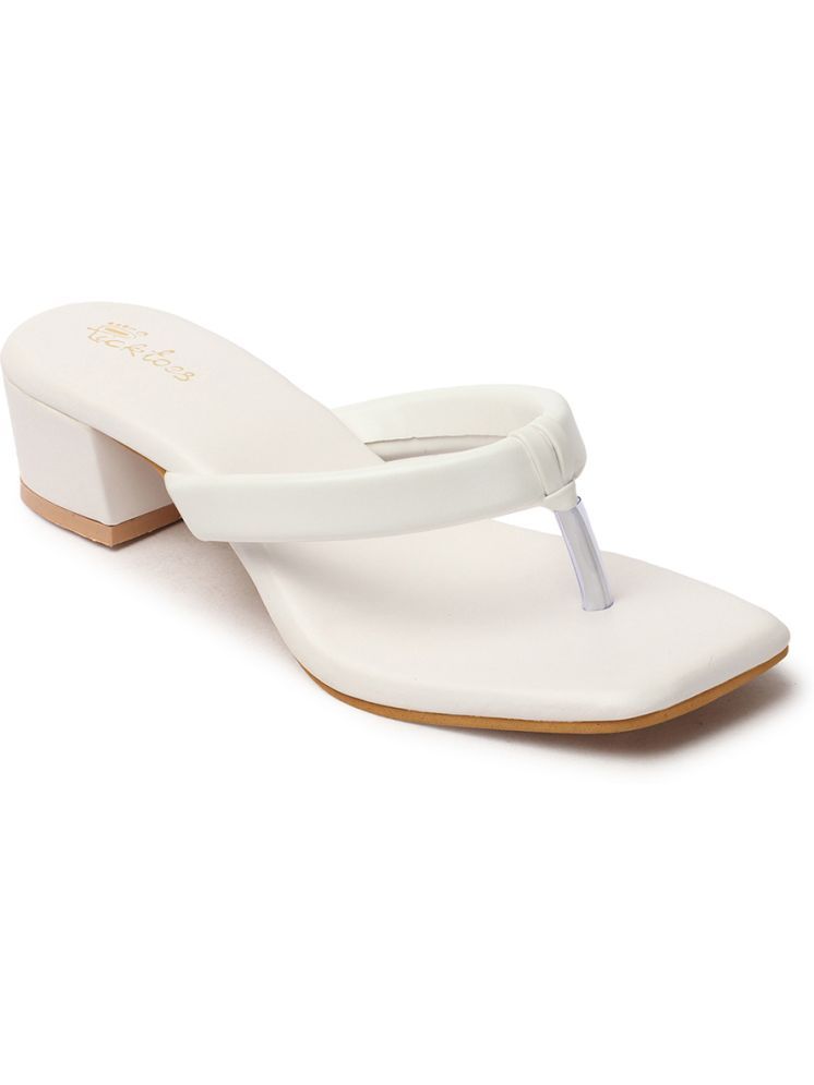     			Picktoes White Women's Sandal Heels