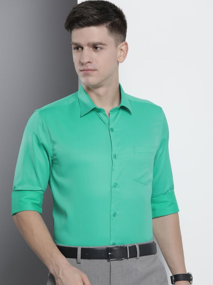     			The Indian Garage Co. Poly Cotton Slim Fit Full Sleeves Men's Formal Shirt - Green ( Pack of 1 )