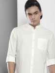 The Indian Garage Co Men White Solid Casual Shirt