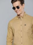 The Indian Garage Co Men Khaki Slim Fit Solid Casual Shirt