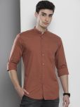 The Indian Garage Co Men Brown Solid Casual Shirt