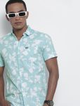 The Indian Garage Co Men Blue Floral Printed Casual Shirt