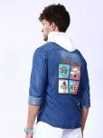 The Indian Garage Co Men Printed Slim Fit Denim Casual Shirt